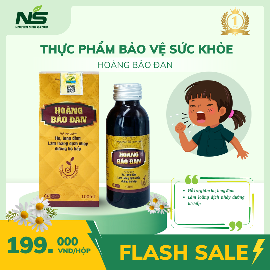 Siro ho Bổ phế long đờm giảm ho HOÀNG BẢO ĐAN - Thực phẩm bảo vệ sức khỏe